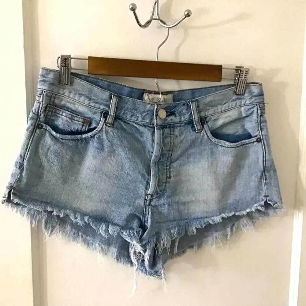 We the Free 100% Cotton Jean raw hem shorts 27
